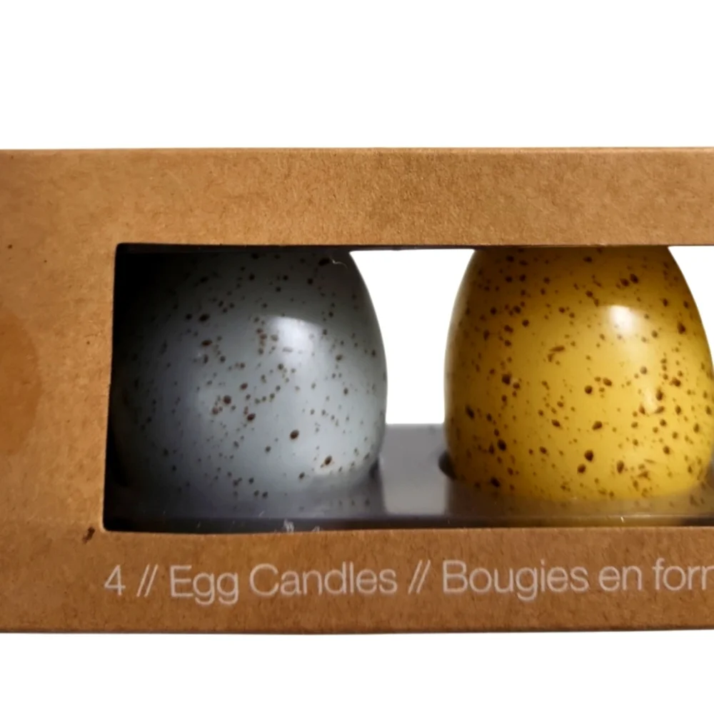 Crate & Barrel Speckled Egg Candle Set NIB